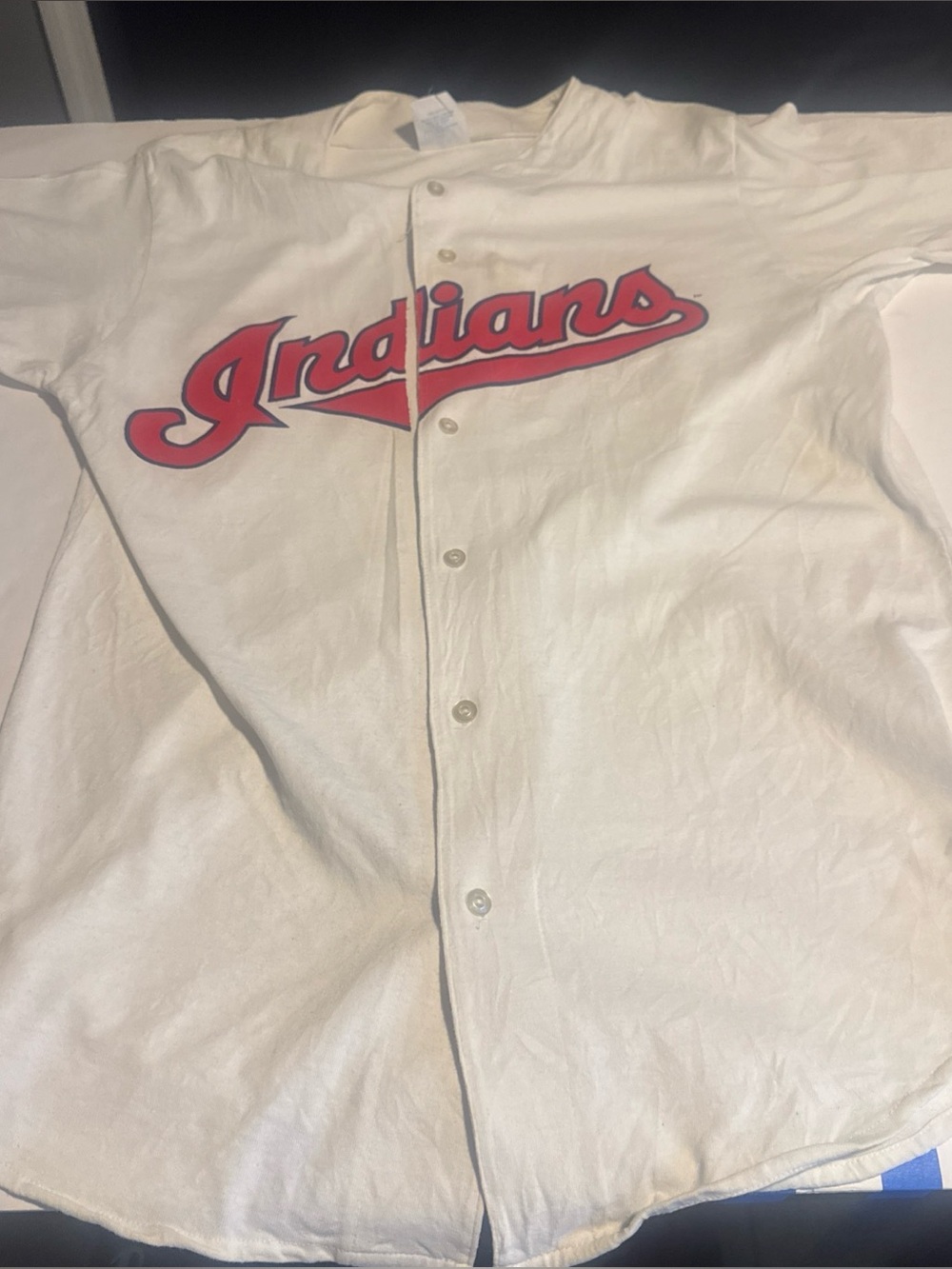 Vintage Cleveland Indians Jersey Shirt Mens Large White MLB Majestic 90s